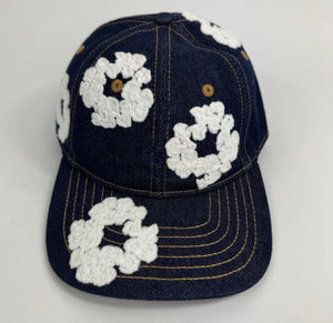 Denim Tears Washed Indigo Denim Cotton Bud Embroidered Adjustable Cap, photo 2