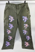 Born From Pain Sicko Flygirl Carhartt Olive Pink Purple Jeans، الصورة 3