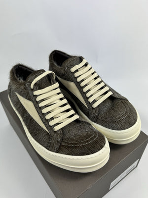 Rick Owens Vintage Suede Trimmed Calf Hair Trainers, photo 5
