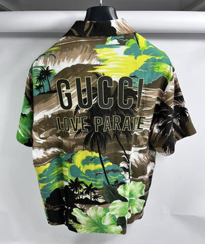 Gucci 2022 "Love Parade" Tropical Print Bowling Shirt, photo 4