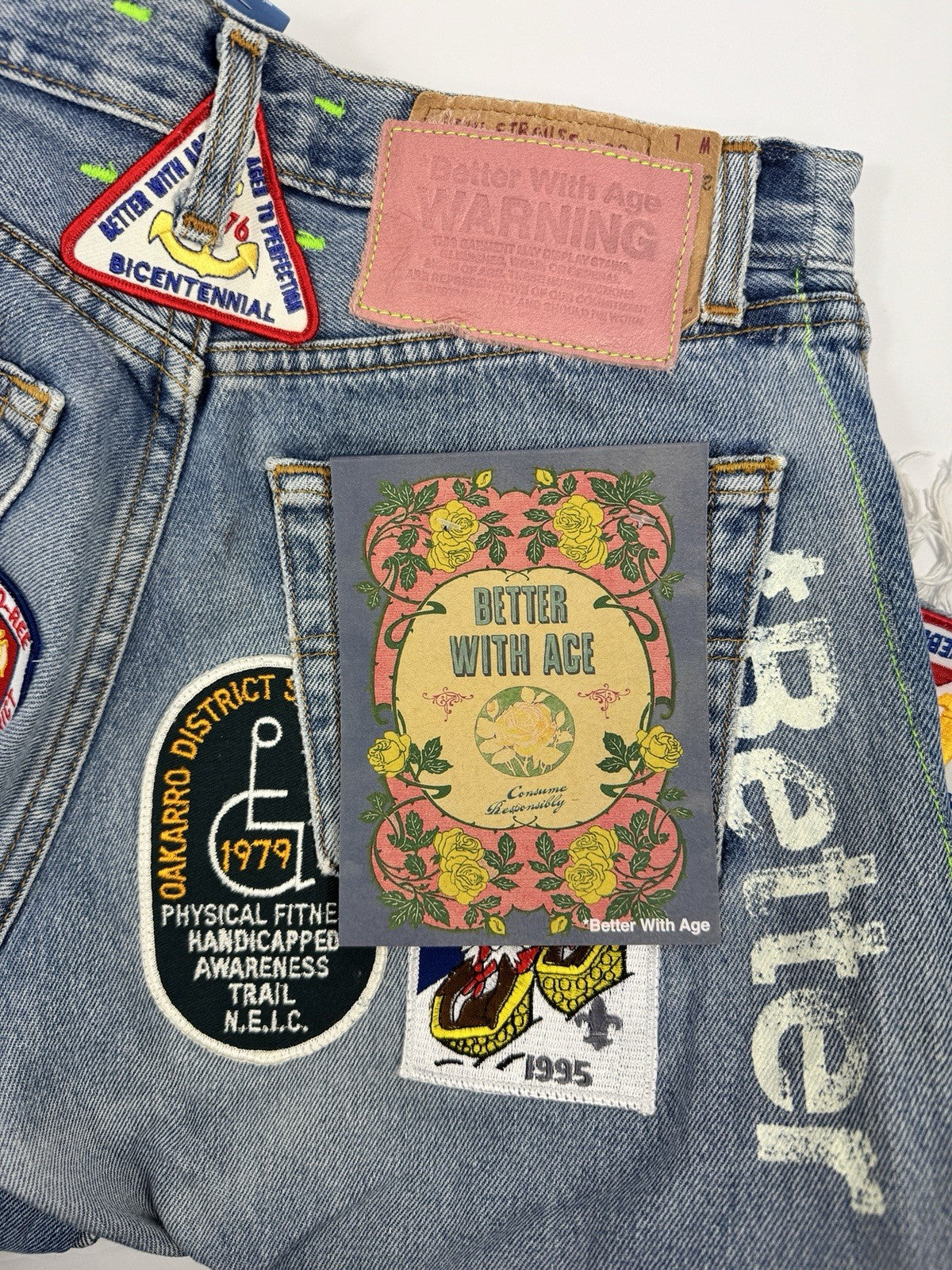 Better With Age Gentlemen’s Triple Wide Long Denim Shorts, photo 7