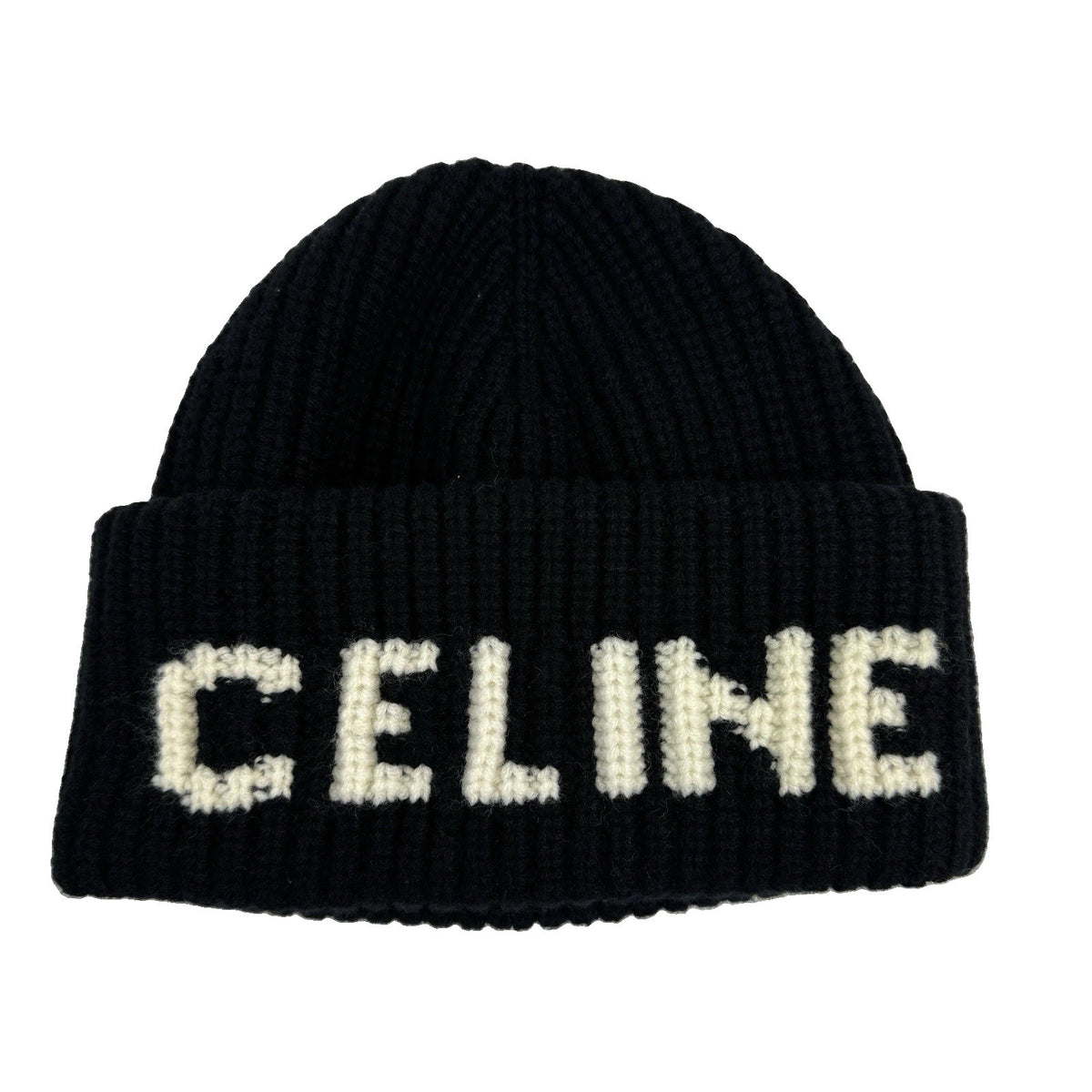Celine Logo Knit Wool Beanie, photo 1