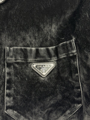 Prada Triangle Logo Velvet Shirt &amp; Trousers، الصورة 5