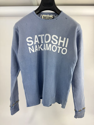 Satoshi Nakamoto Logo Printed Studded Fleece T-Shirt（写真2）