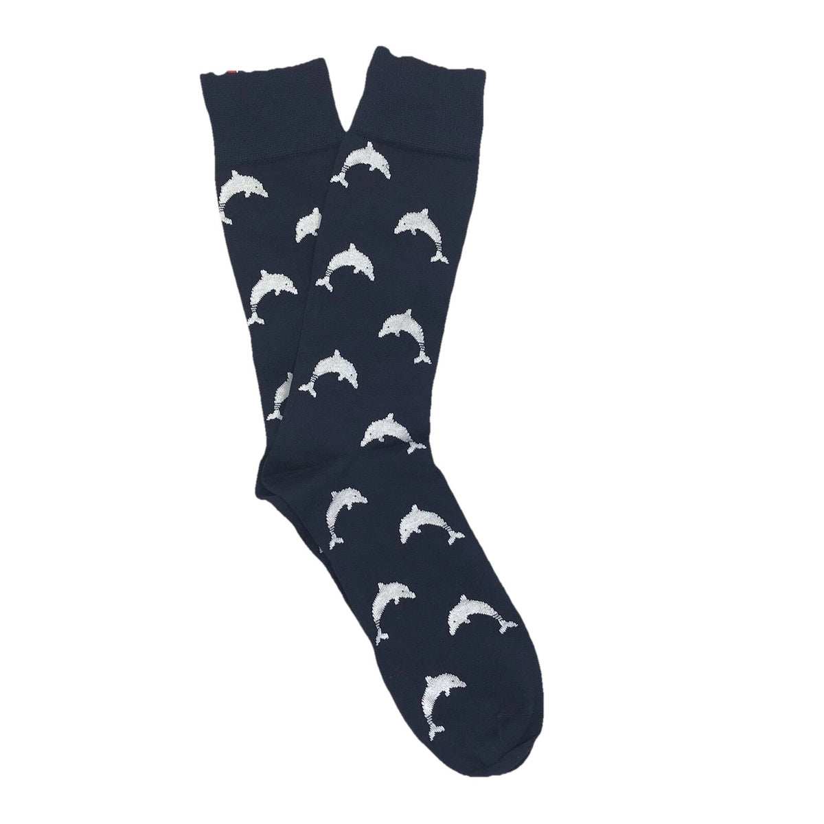 Thom Browne Men’s Navy Dolphine Icon Intarsia Mid Calf Socks, photo 4