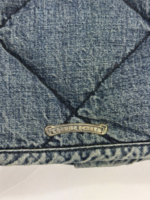 Chrome Hearts FW22 Garage Wash Denim Puffer Gilet with Silver Buttons، الصورة 7