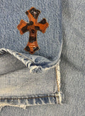 Chrome Hearts Leopard Cross Patch Denim Jeans، الصورة 8