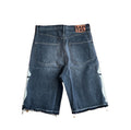 Kapital x-Ray Embroidered Straight Leg Denim Shorts، الصورة 2