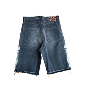 Kapital x-Ray Embroidered Straight Leg Denim Shorts، الصورة 2
