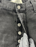 Satoshi Nakamoto Washed Black Baggy Moto Jeans، الصورة 8