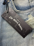 The Sekrit Saint Chopped Distressed Denim Shorts, photo 6