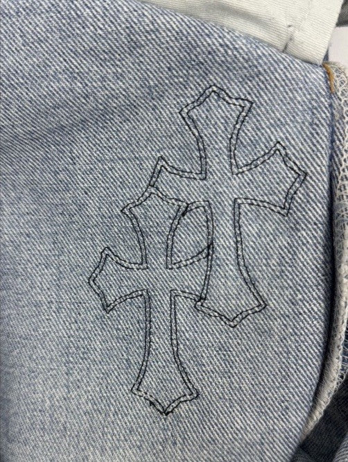Chrome Hearts Leopard Cross Patch Denim Jeans, photo 7