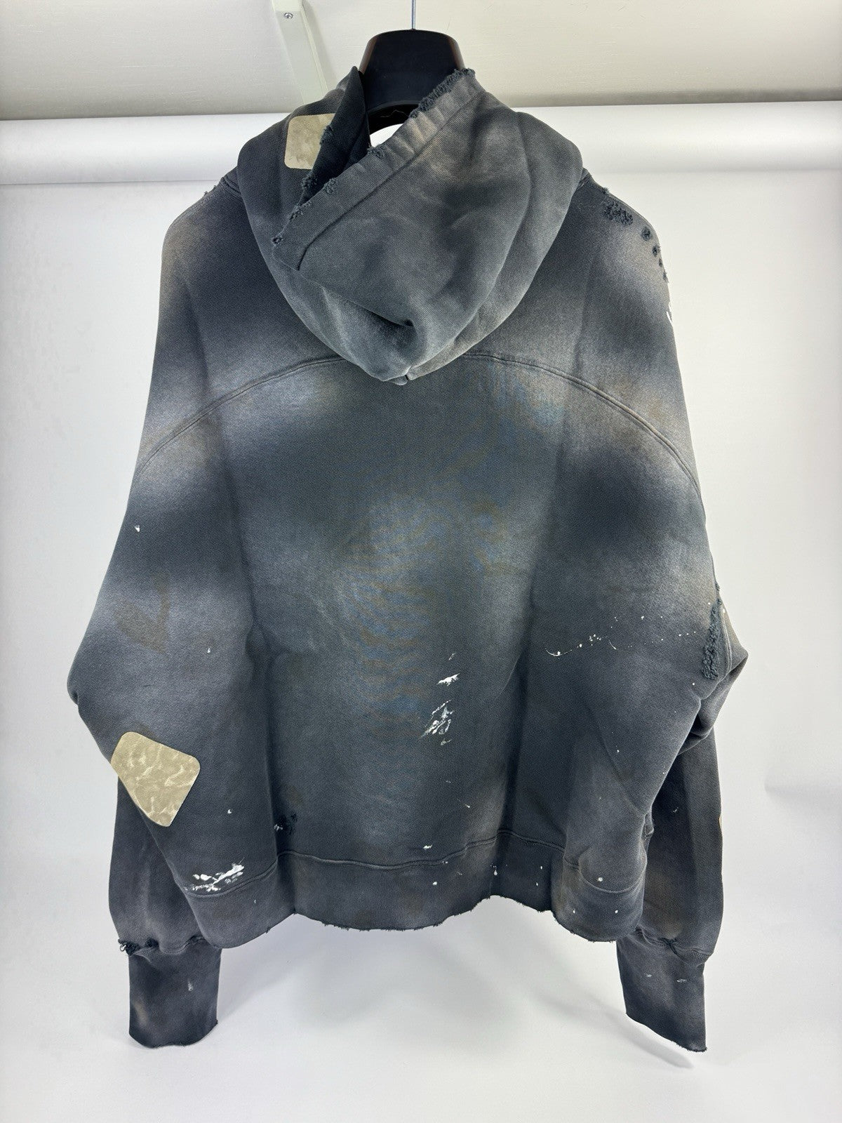 The Sekrit Saint Chopper Girl Paint-Splattered Distressed Hoodie, photo 4