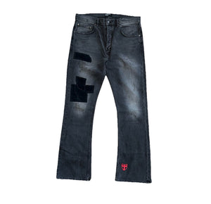 Enfants Riches Deprimes Patch Work Slim Flared Distressed Jeans, photo 1