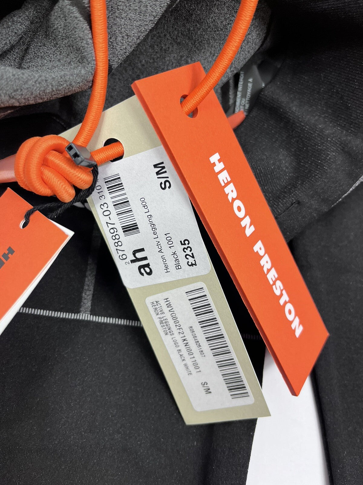 Heron Preston Active Leggings Logo Black White, photo 4