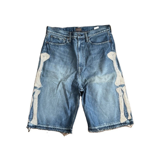 Kapital Bone X-Ray Embroidered Denim Shorts, photo 1