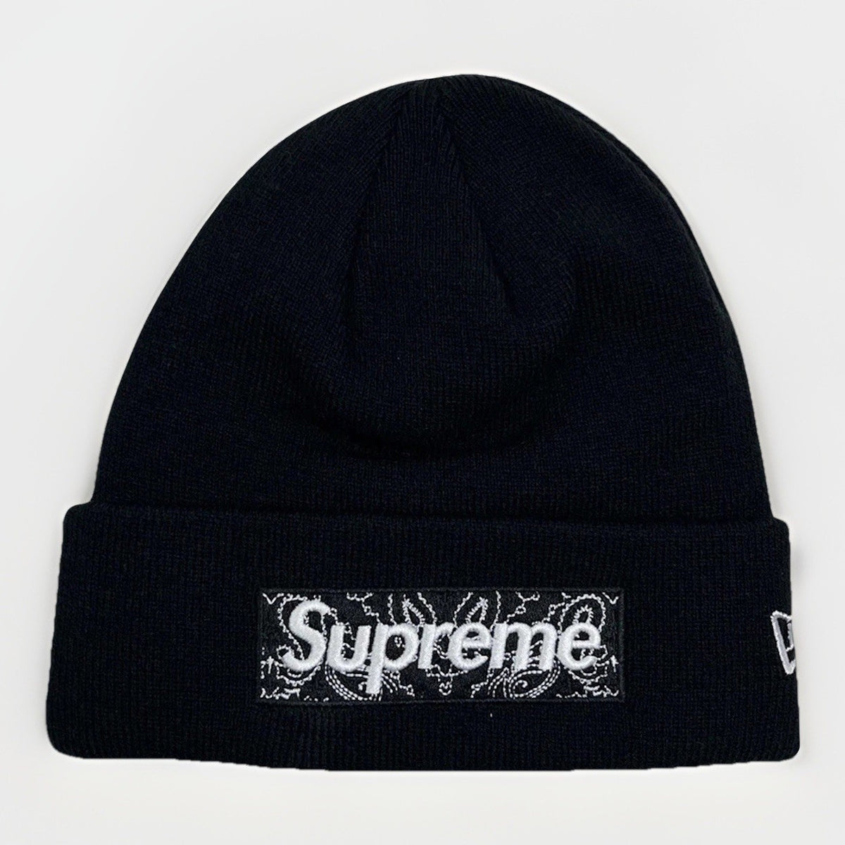 Supreme Bandana Box Logo Black Beanie Hat, photo 2