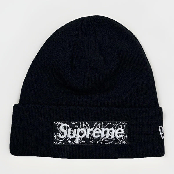 Supreme Bandana Box Logo Black Beanie Hat, photo 2
