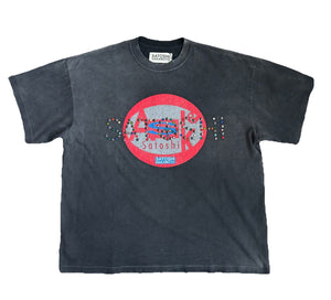 Satoshi Nakamoto Rhinestone Cracked Print Oversized T-Shirt، الصورة 1