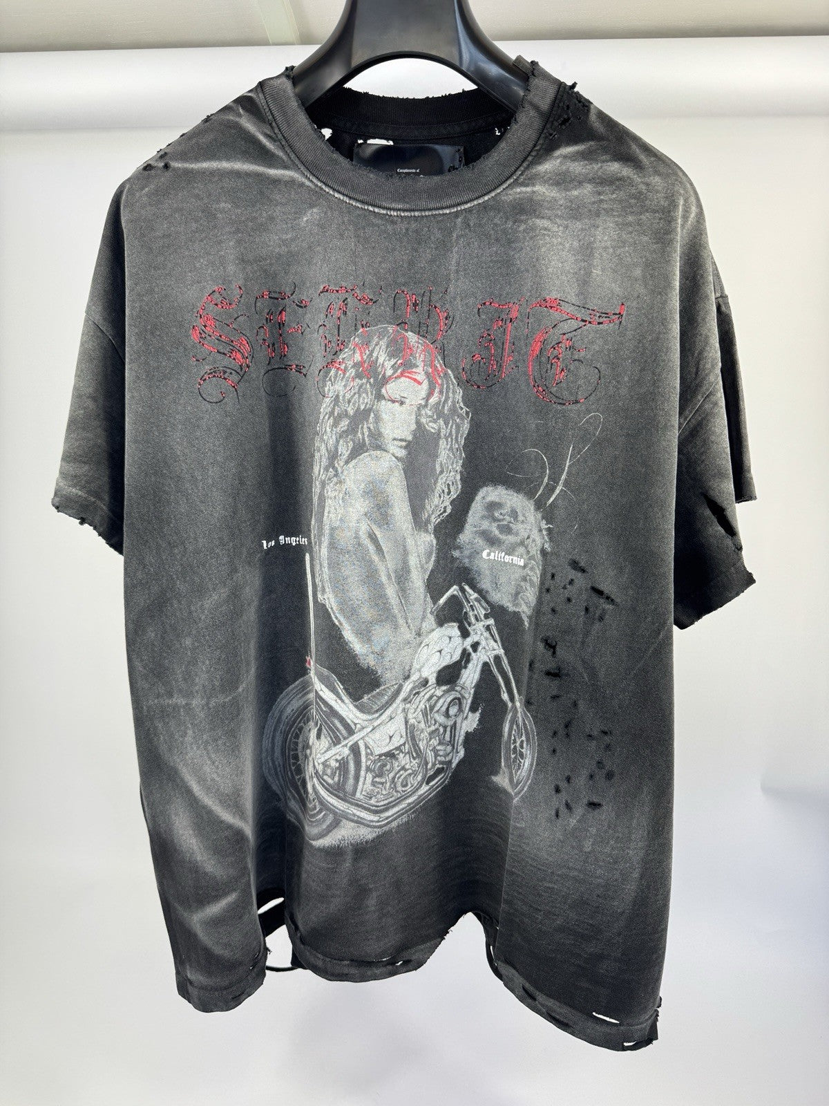 The Sekrit Saint Chopper Girl Distressed T-Shirt, photo 3