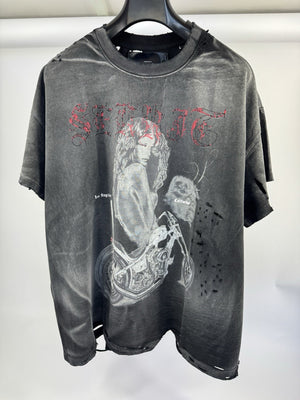 The Sekrit Saint Chopper Girl Distressed T-Shirt（写真3）