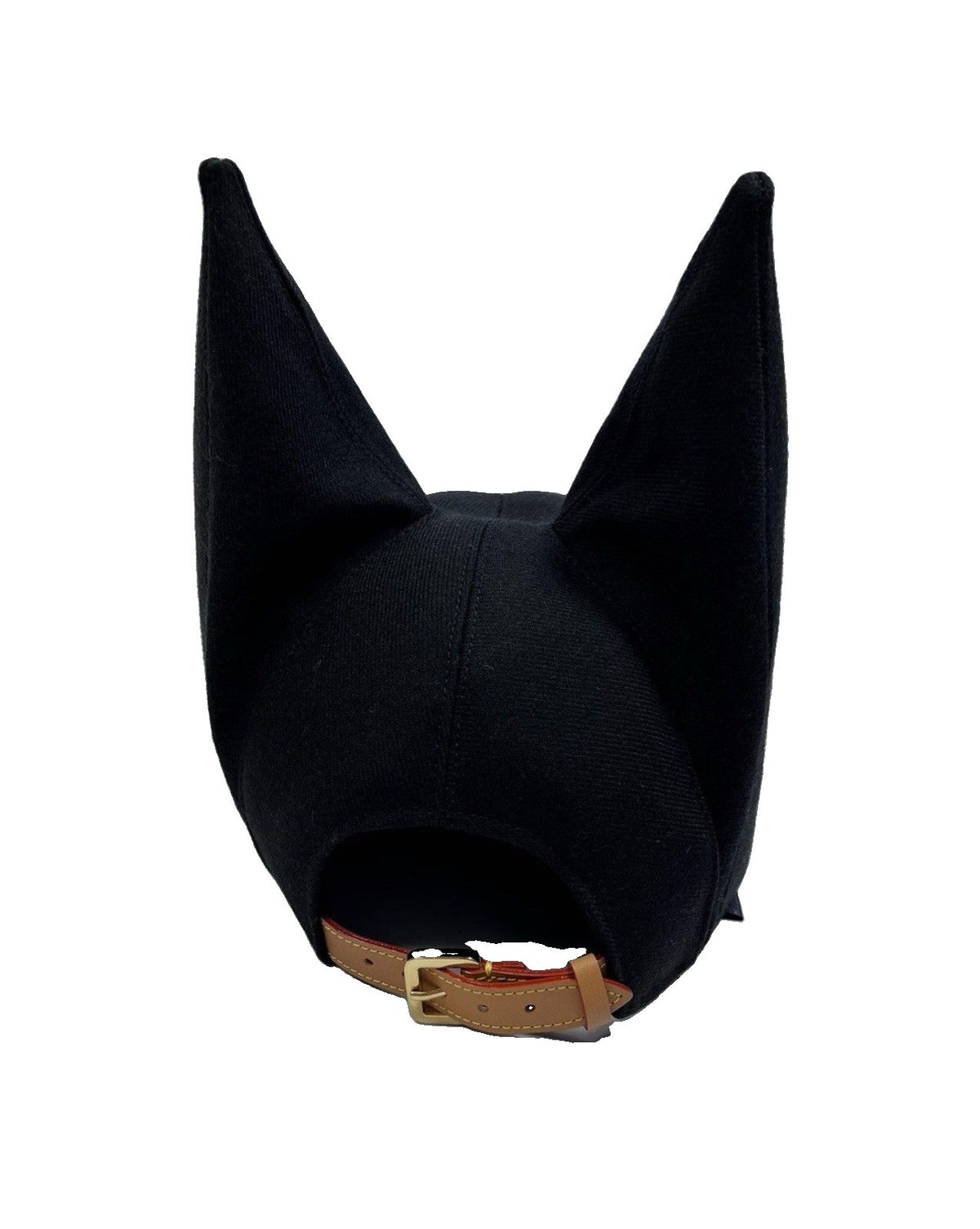 Louis Vuitton FW22 Virgil Abloh Pointed Ears "Batman" Cap Black Wool, photo 2