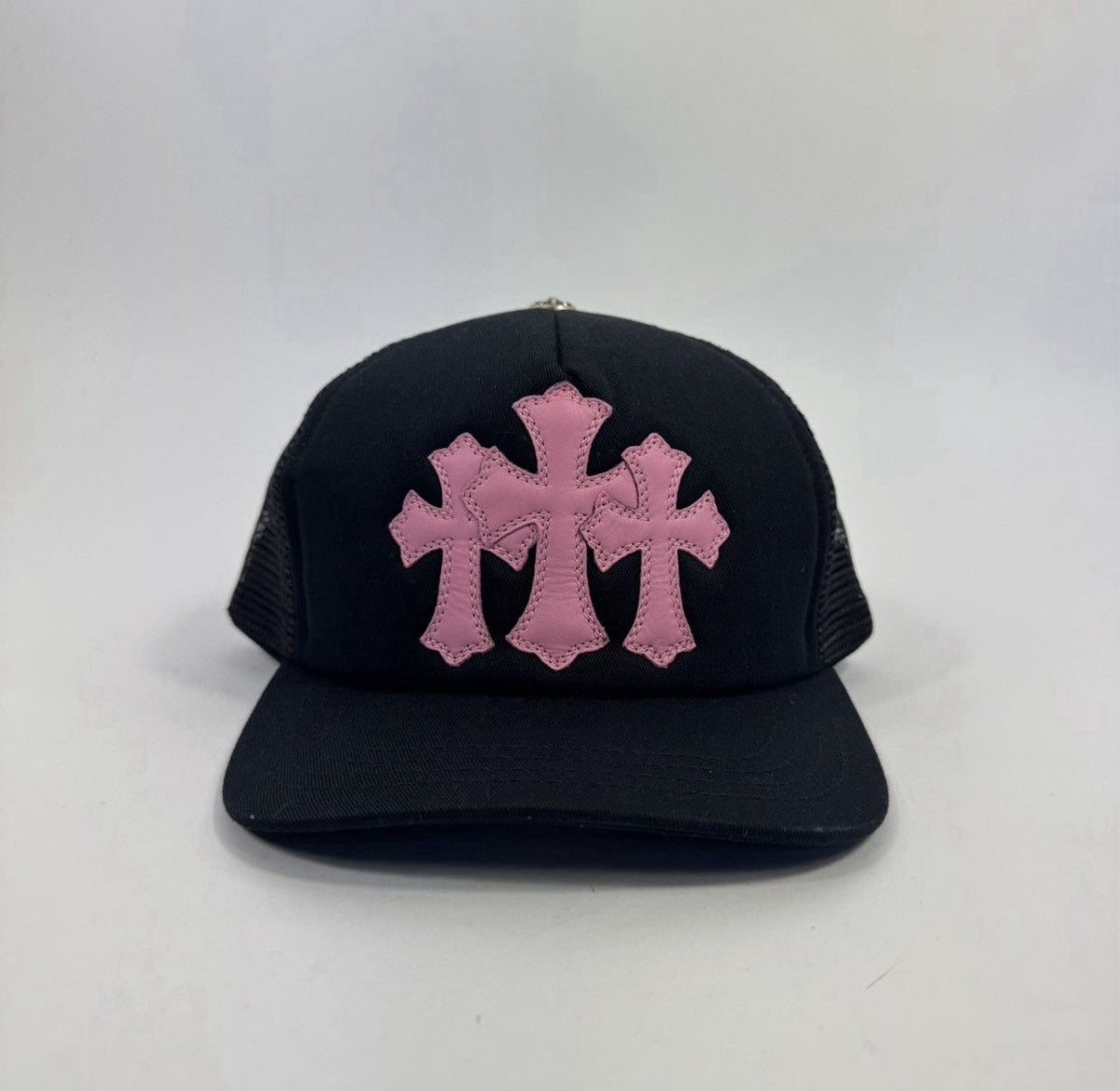 Chrome Hearts Triple Pink Cross Patch Trucker Cap, photo 3