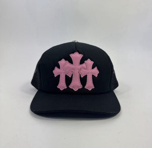 Chrome Hearts Triple Pink Cross Patch Trucker Cap, photo 3
