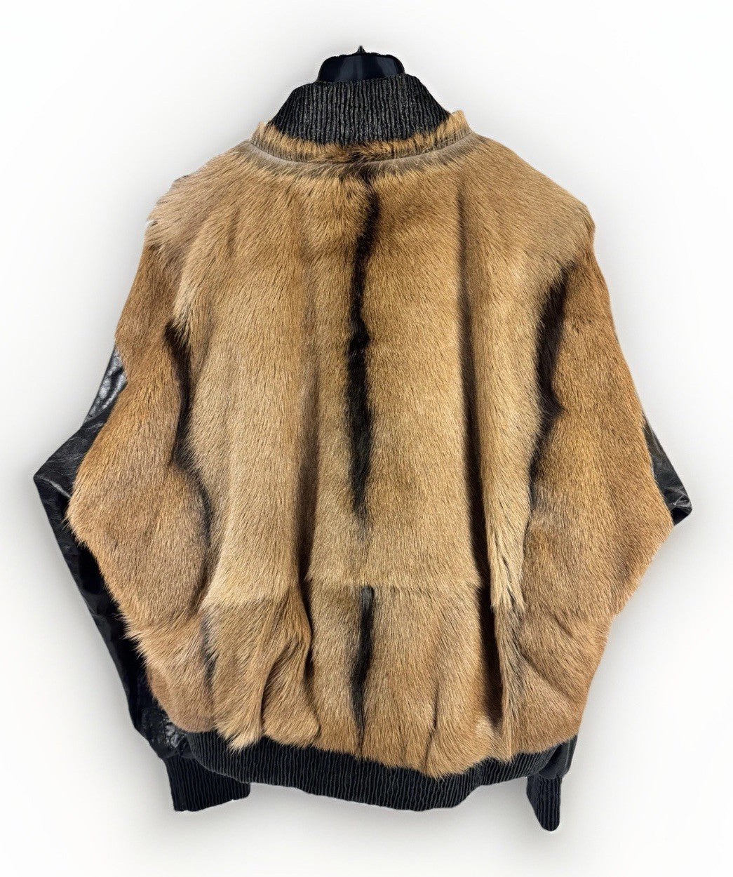 424 City Striped Goat Hair and Leather Bomber Jacket, photo 1