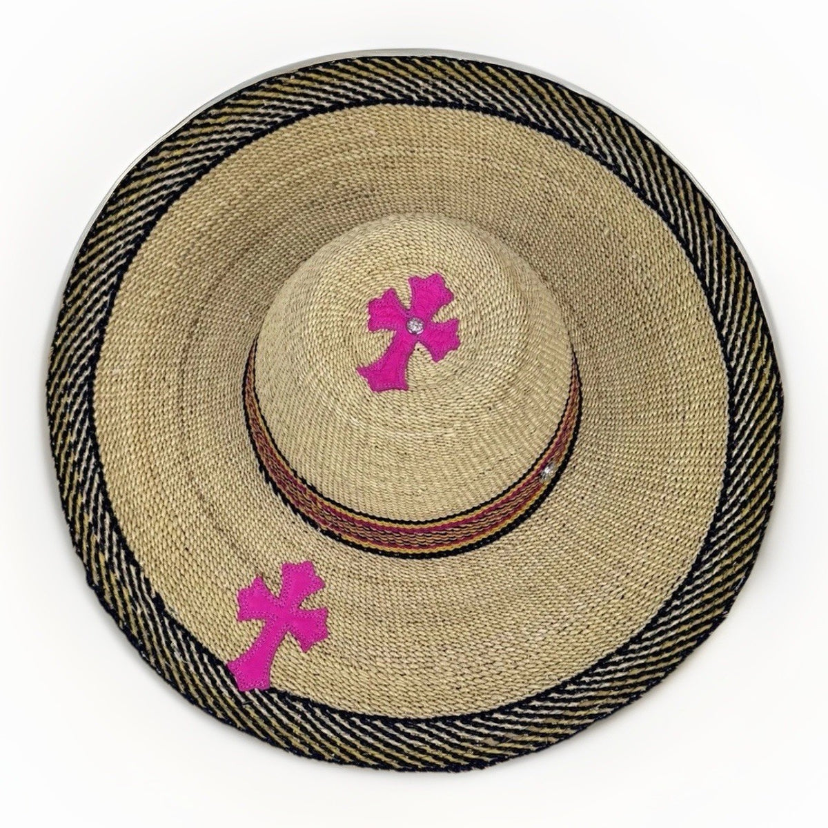 Chrome Hearts Pink Cross Patch Straw Hat, photo 3