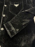 Prada Triangle Logo Velvet Shirt &amp; Trousers، الصورة 7