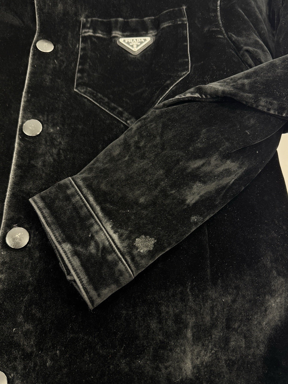 Prada Triangle Logo Velvet Shirt & Trousers, photo 7