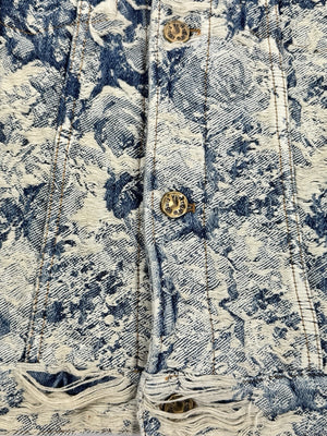 Louis Vuitton x Virgil Abloh 2022 Floral Distressed Denim Jacket، الصورة 8