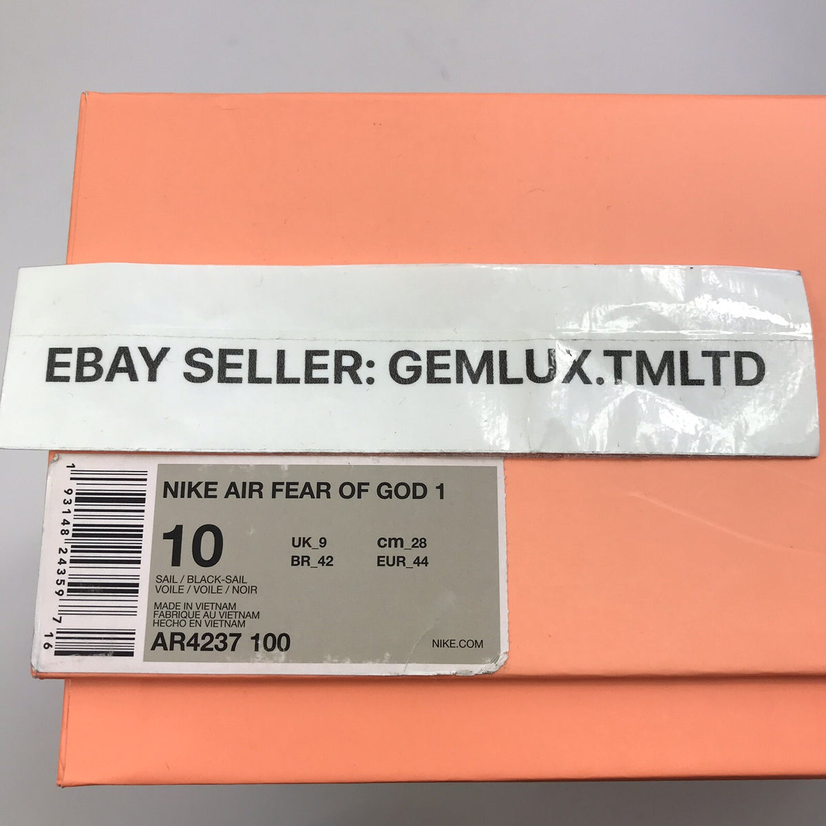 Nike Air Fear of God 1 Sail Trainers, photo 7