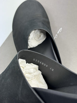 Rick Owens Black Leather Slip on Mules، الصورة 6