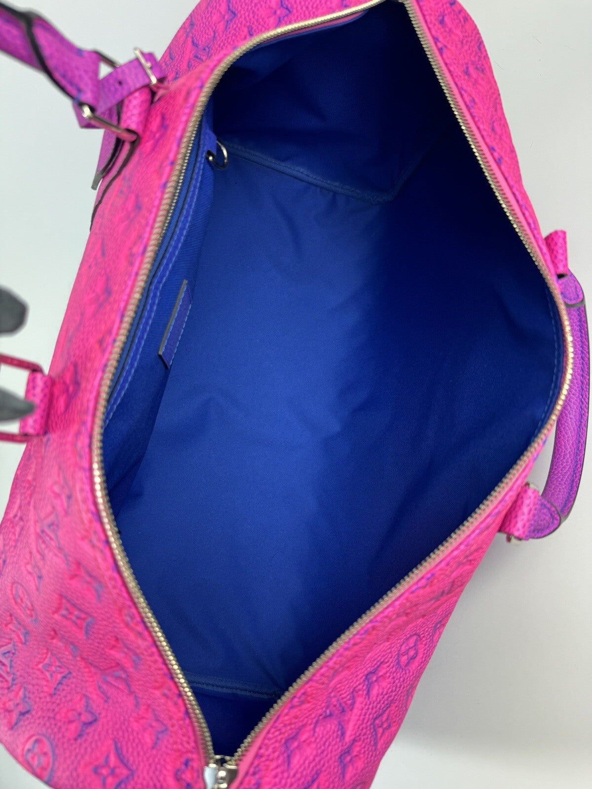 Louis Vuitton Illusion Keepall Bandouliere 50 M59713 Blue / Pink Leather Bag, photo 11