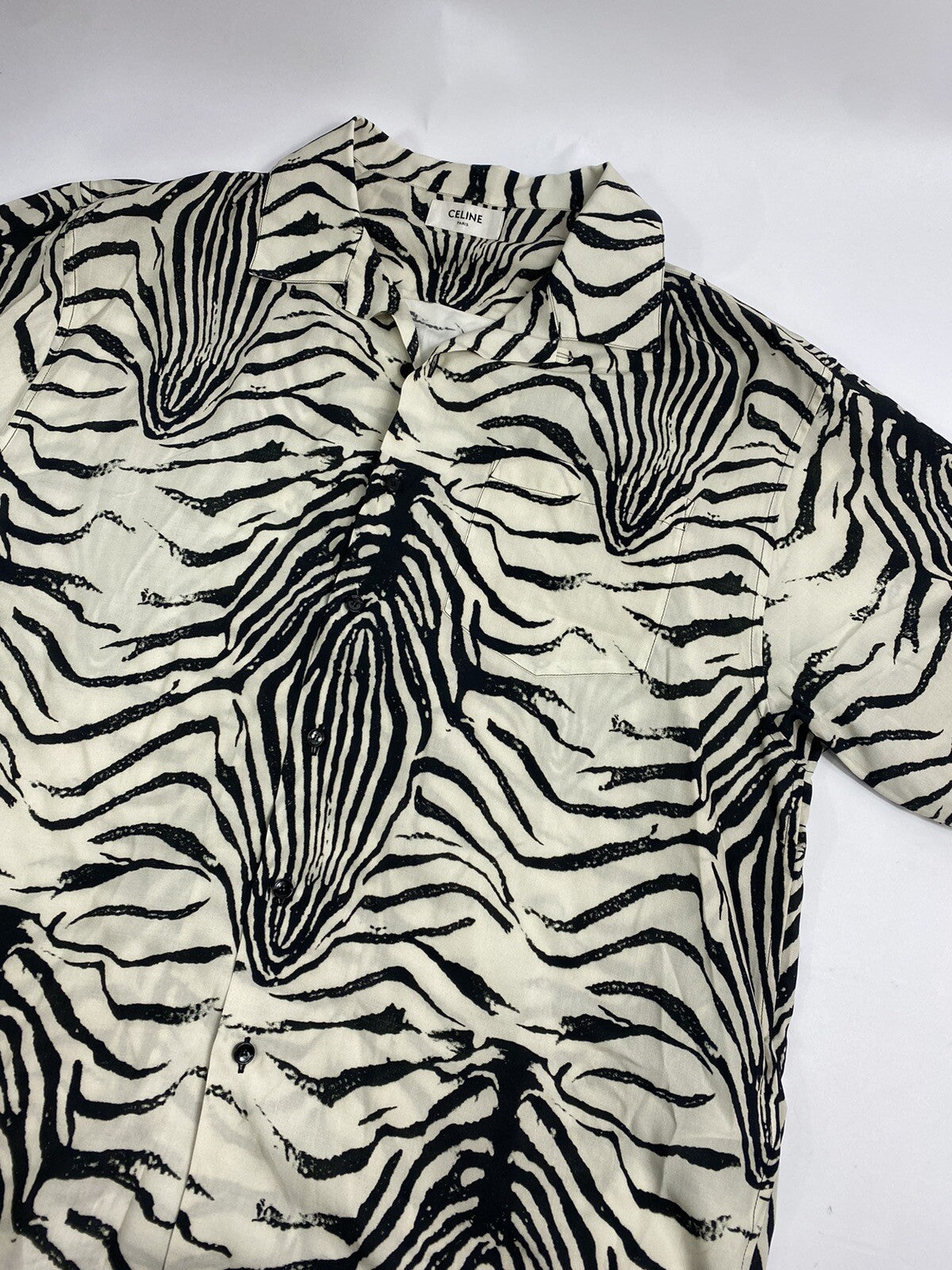 Celine Loose Hawaiian Shirt In Viscose With Zebra Print, photo 4