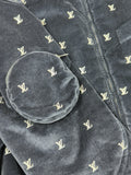 Louis Vuitton Velvet Logo Print Zip Up Jacket، الصورة 4
