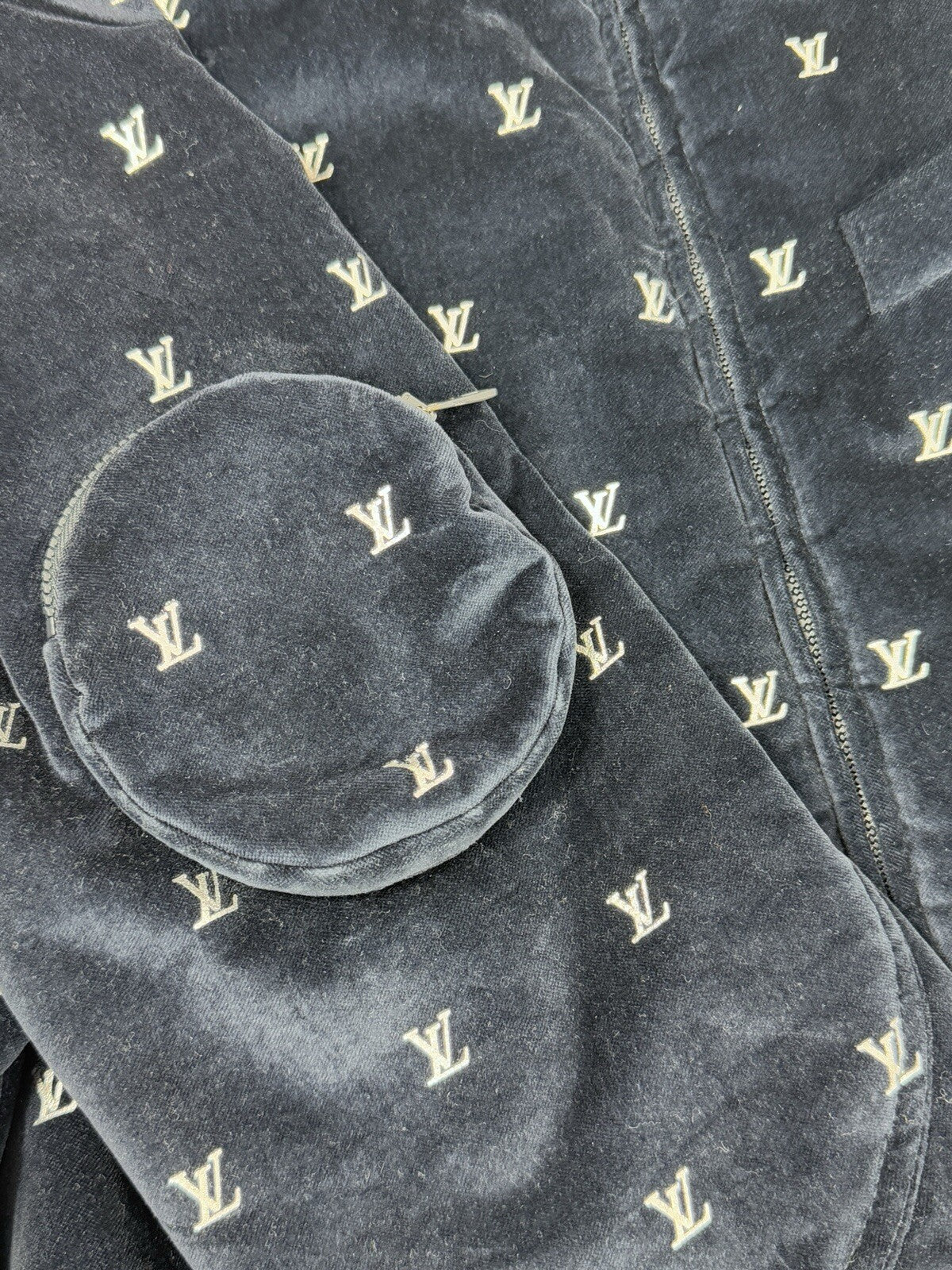 Louis Vuitton Velvet Logo Print Zip Up Jacket, photo 4
