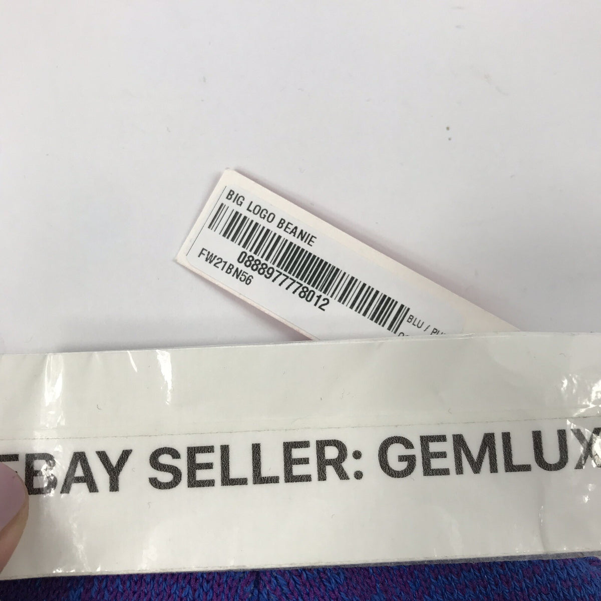 Supreme Big Logo Blue / Purple Beanie Hat, photo 7