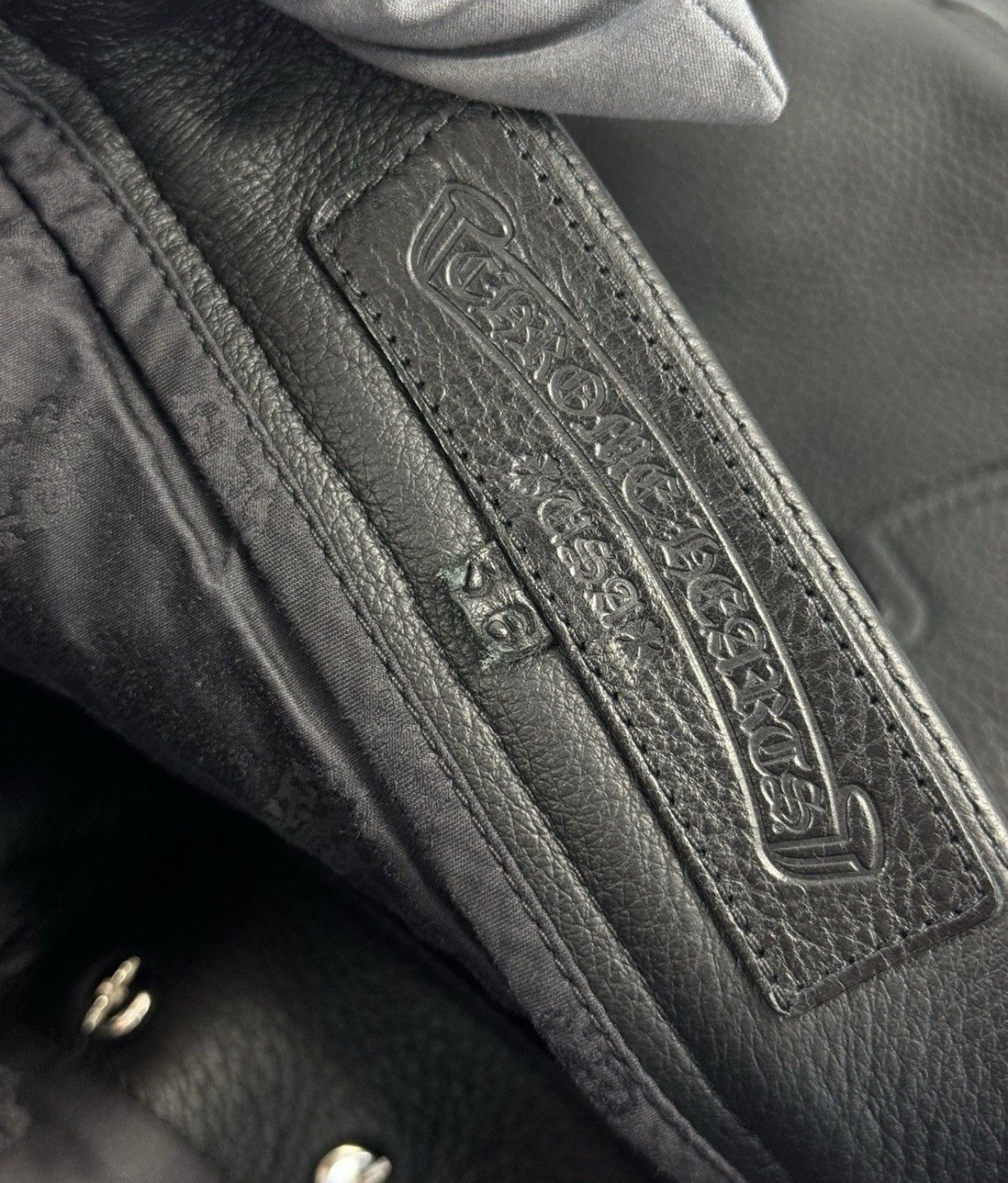 Chrome Hearts 1 of 1 Tiffany Cross Dagger Star Patch Leather Pants, photo 11