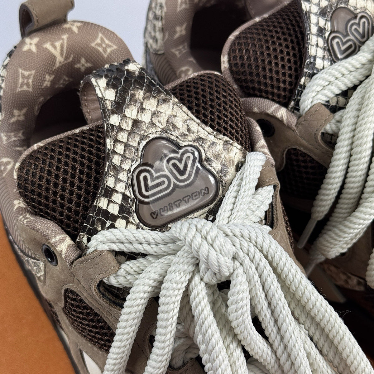 Louis Vuitton Python Brown SK8 Trainers, photo 7