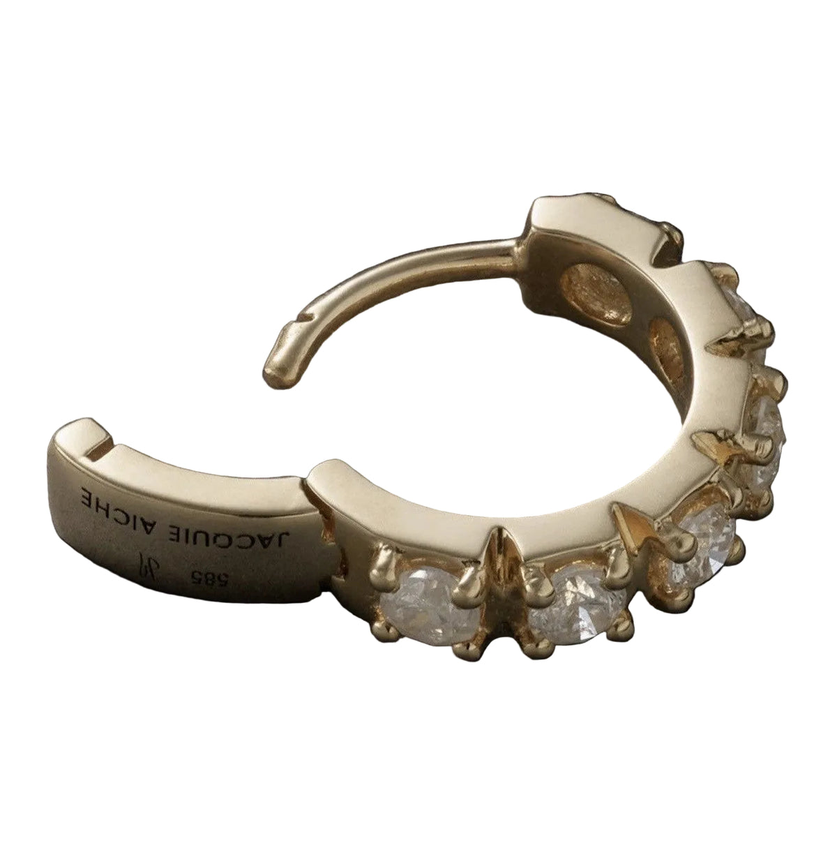 Jacquie Aiche 14ct Gold Diamond Single Hoop Earring, photo 6