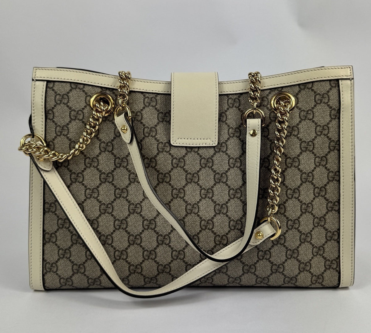 Gucci Padlock GG Supreme Medium Canvas Tote Bag With Gold Hardware, photo 4