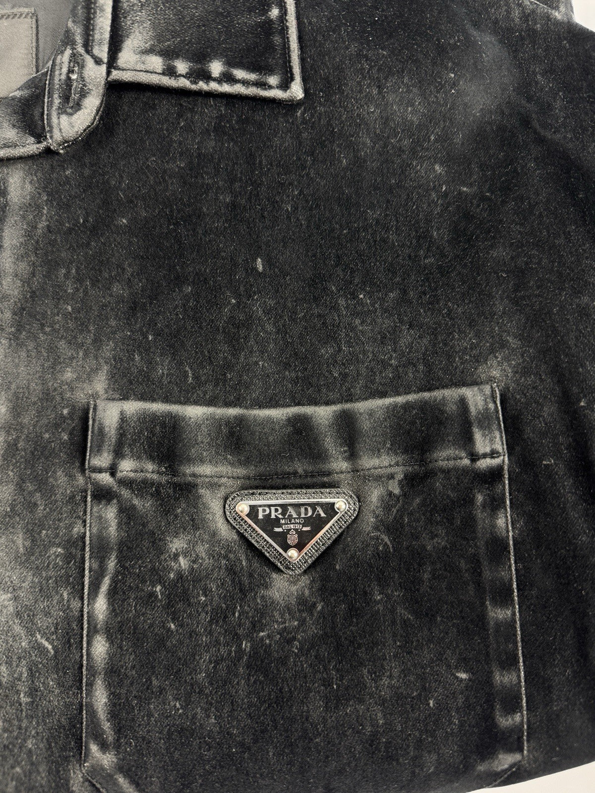 Prada Triangle Logo Velvet Shirt & Trousers, photo 6
