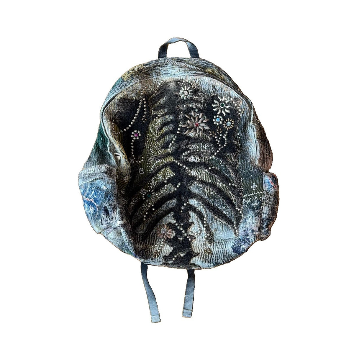 Proleta Re Art 1 of 1 Embellished Embroidered Cotton Large Backpack Bag, photo 1