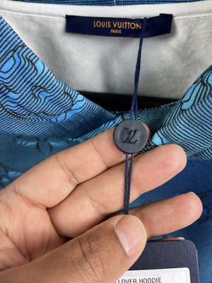 Louis Vuitton x Virgil Abloh Illusion 2054 Blue Hoodie، الصورة 8