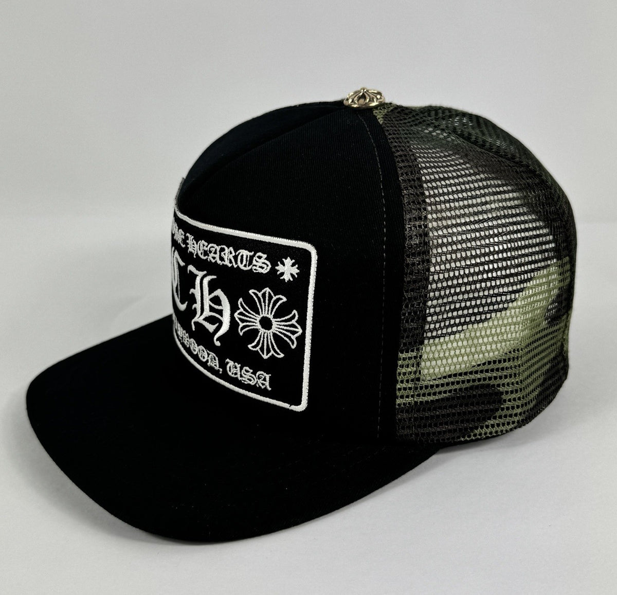 Chrome Hearts Logo Embroidered Camouflage Trucker Cap, photo 3
