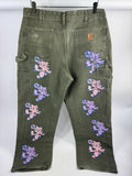 Born From Pain Sicko Flygirl Carhartt Olive Pink Purple Jeans، الصورة 4