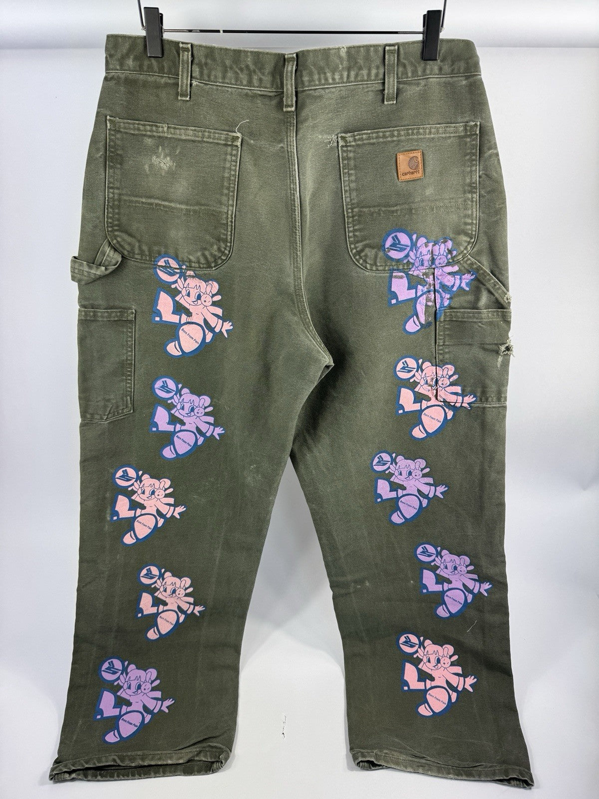 Born From Pain Sicko Flygirl Carhartt Olive Pink Purple Jeans, photo 3